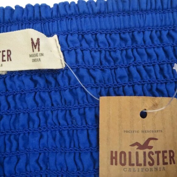 NWT Hollister Womens Polka Dot Seagull Strapless Dress Size Medium Blue Bow - Picture 6 of 7